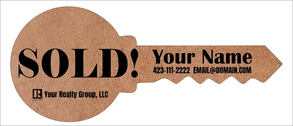 SOLD Key-Shaped Wooden Sign for Realtors - Image 3