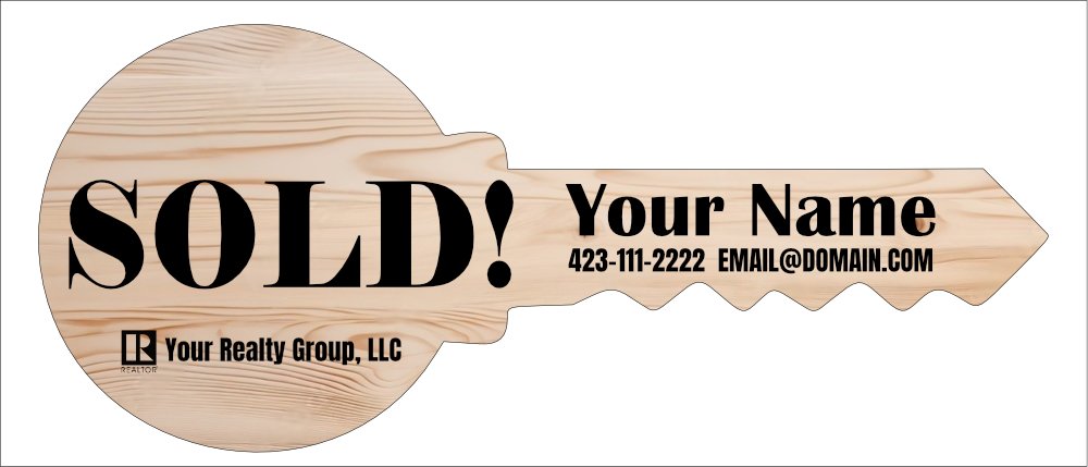 SOLD Key-Shaped Wooden Sign for Realtors - Image 2