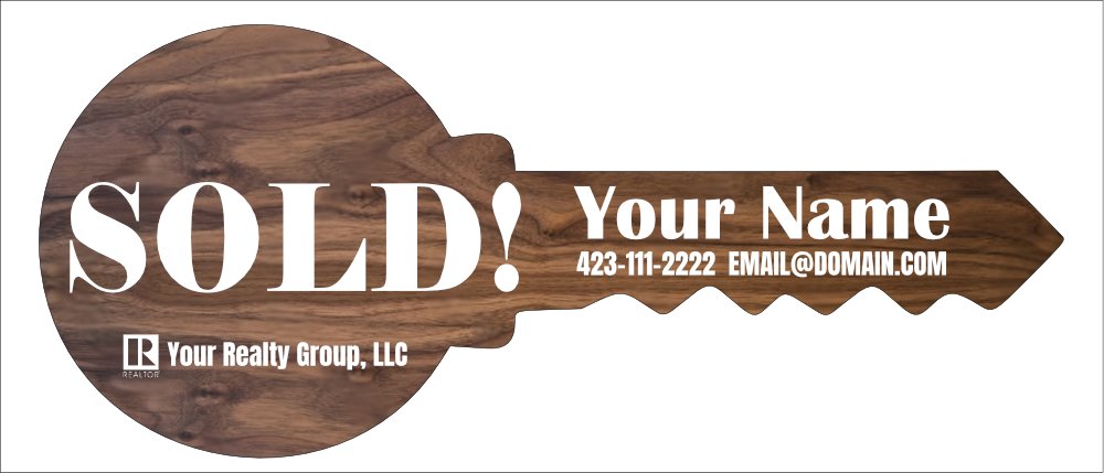 SOLD Key-Shaped Wooden Sign for Realtors - Image 5