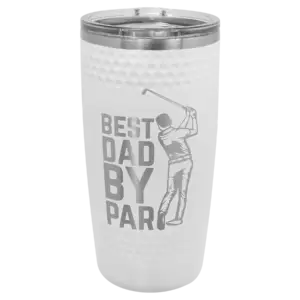 20 oz. White Golf Tumbler with Dimples and Slider Lid