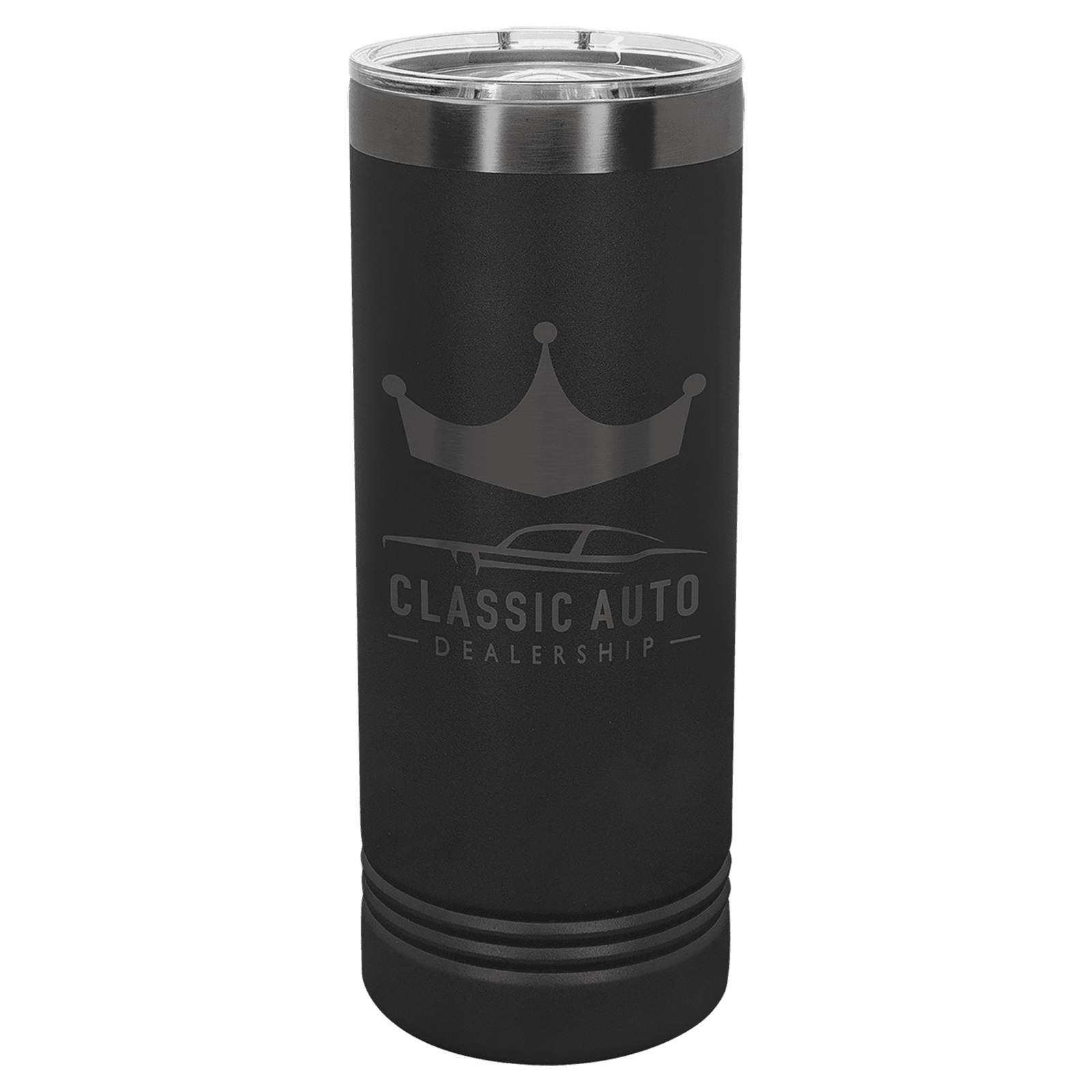 22 oz. Black/Ghost Black ION-Plated Skinny Tumbler with Slider Lid